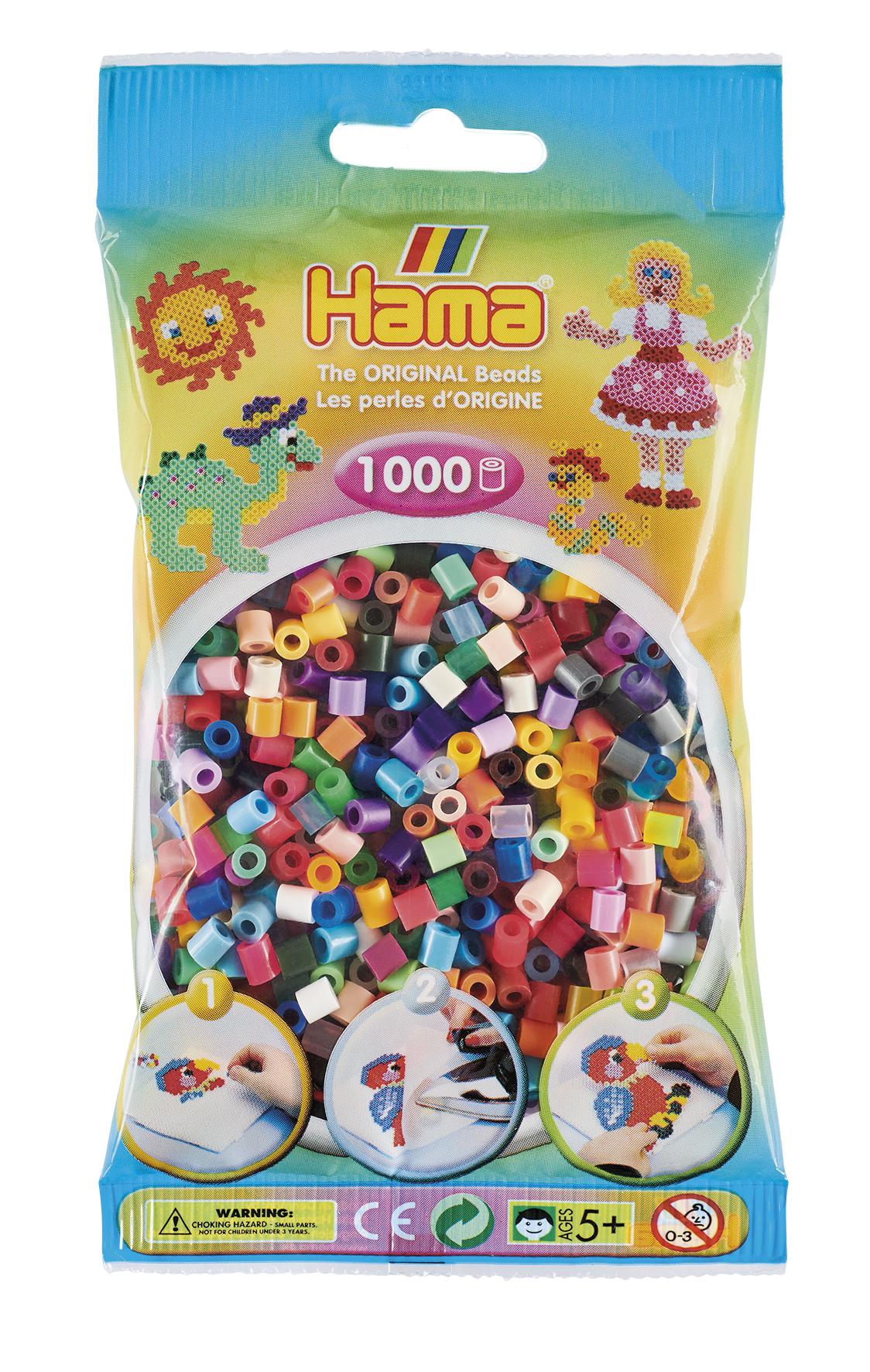 Hama Bead Products :: Hama Beads Midi PK 1000 Solid & Translucent Mix