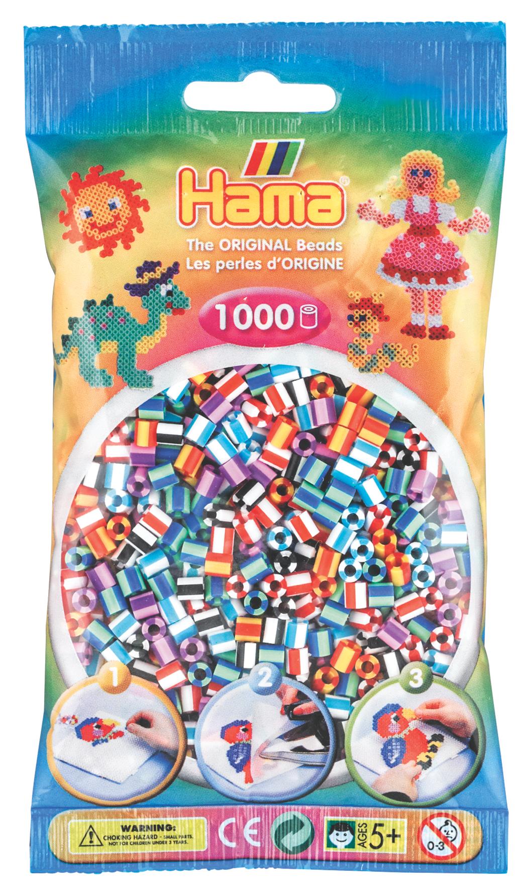 Hama Bead Products :: Hama Beads Midi PK 1000 Striped Mix